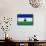 Lesotho Flag Design with Wood Patterning - Flags of the World Series-Philippe Hugonnard-Framed Stretched Canvas displayed on a wall