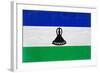 Lesotho Flag Design with Wood Patterning - Flags of the World Series-Philippe Hugonnard-Framed Art Print