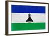 Lesotho Flag Design with Wood Patterning - Flags of the World Series-Philippe Hugonnard-Framed Art Print