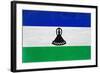 Lesotho Flag Design with Wood Patterning - Flags of the World Series-Philippe Hugonnard-Framed Art Print