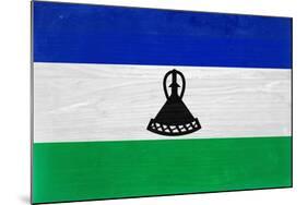 Lesotho Flag Design with Wood Patterning - Flags of the World Series-Philippe Hugonnard-Mounted Art Print