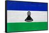 Lesotho Flag Design with Wood Patterning - Flags of the World Series-Philippe Hugonnard-Framed Stretched Canvas