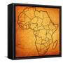 Lesotho on Actual Map of Africa-michal812-Framed Stretched Canvas