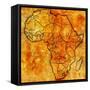 Lesotho on Actual Map of Africa-michal812-Framed Stretched Canvas