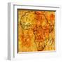 Lesotho on Actual Map of Africa-michal812-Framed Art Print