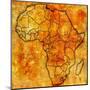 Lesotho on Actual Map of Africa-michal812-Mounted Art Print