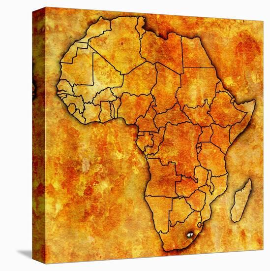 Lesotho on Actual Map of Africa-michal812-Stretched Canvas