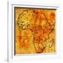 Lesotho on Actual Map of Africa-michal812-Framed Art Print