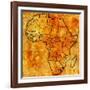 Lesotho on Actual Map of Africa-michal812-Framed Art Print