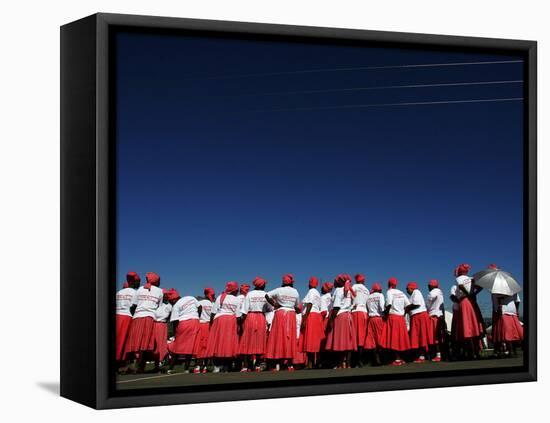 Lesotho Singers Wait to Perform During Ceremonies Held to Commemorate International Aids Day-null-Framed Stretched Canvas