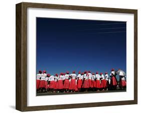 Lesotho Singers Wait to Perform During Ceremonies Held to Commemorate International Aids Day-null-Framed Photographic Print