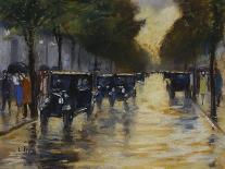 Berlin Street Scene with Cars in the Evening-Lesser Ury-Giclee Print