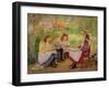 Lesson in the Garden, 1900-Ada Shirley-Fox-Framed Giclee Print