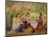 Lesson in the Garden, 1900-Ada Shirley-Fox-Mounted Giclee Print
