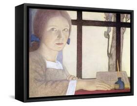 Lesson Time-Frederick Cayley Robinson-Framed Stretched Canvas