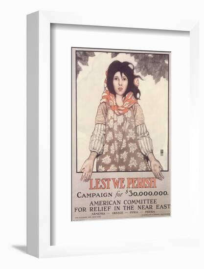 Lest We Perish, Campaign For $30,000,000-Ethel Franklin Betts-Framed Art Print