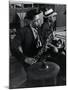 Lester Young and Trombonist at Recording Session for Jammin' the Blues-Gjon Mili-Mounted Premium Photographic Print
