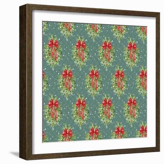 Let It Snow Christmas Pattern-Yachal Design-Framed Giclee Print