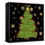 Let it Snow Christmas Tree Black-Tina Lavoie-Framed Stretched Canvas