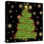 Let it Snow Christmas Tree Black-Tina Lavoie-Stretched Canvas