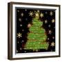 Let it Snow Christmas Tree Black-Tina Lavoie-Framed Giclee Print