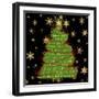 Let it Snow Christmas Tree Black-Tina Lavoie-Framed Giclee Print