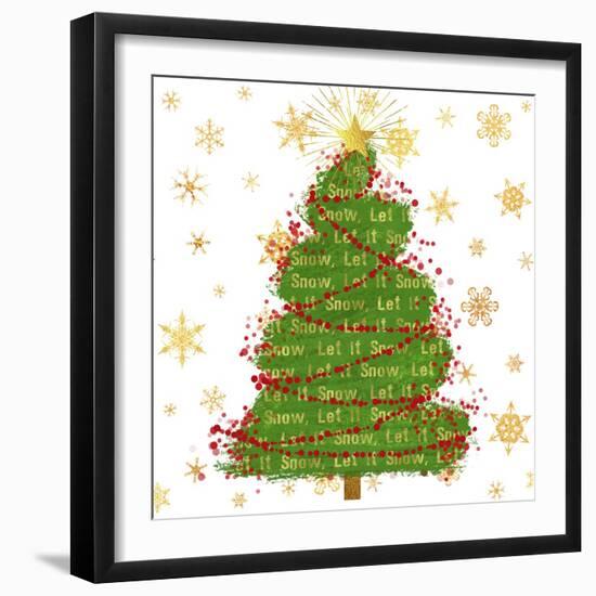 Let it Snow Christmas Tree-Tina Lavoie-Framed Giclee Print