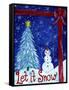 Let It Snow Christmas Tree-Cheryl Bartley-Framed Stretched Canvas