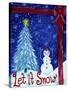 Let It Snow Christmas Tree-Cheryl Bartley-Stretched Canvas