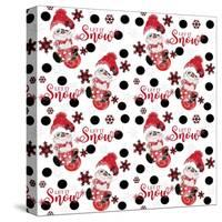 Let It Snow - Peppermint Snowman - Christmas Pattern-Sheena Pike Art And Illustration-Stretched Canvas