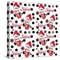 Let It Snow - Peppermint Snowman - Christmas Pattern-Sheena Pike Art And Illustration-Stretched Canvas