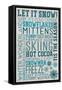 Let it Snow Typography-Lantern Press-Framed Stretched Canvas