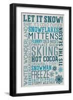 Let it Snow Typography-Lantern Press-Framed Art Print