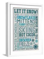 Let it Snow Typography-Lantern Press-Framed Art Print
