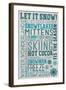 Let it Snow Typography-Lantern Press-Framed Art Print