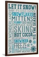 Let it Snow Typography-Lantern Press-Framed Art Print