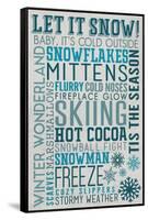 Let it Snow Typography-Lantern Press-Framed Stretched Canvas