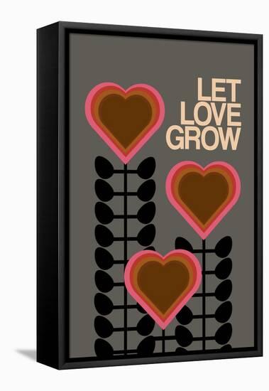 Let Love Grow Grey-Frances Collett-Framed Stretched Canvas