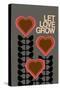 Let Love Grow Grey-Frances Collett-Stretched Canvas