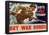 Let's All Fight Buy War Bonds WWII War Propaganda Art Print Poster-null-Framed Poster