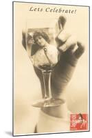 Let's Celebrate, Girl in Glass-null-Mounted Art Print