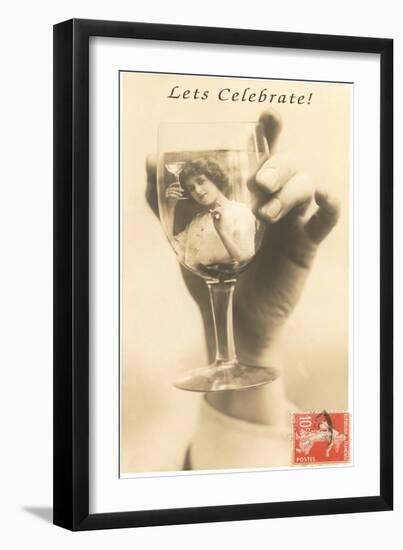Let's Celebrate, Girl in Glass-null-Framed Art Print