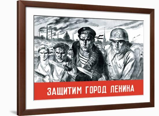 Let's Defend the Great City of Lenin-V. Serov-Framed Art Print