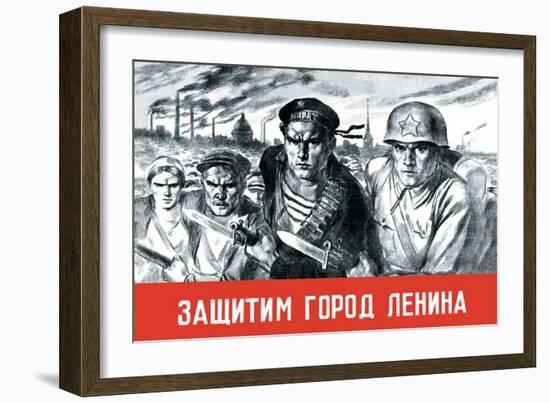 Let's Defend the Great City of Lenin-V. Serov-Framed Art Print