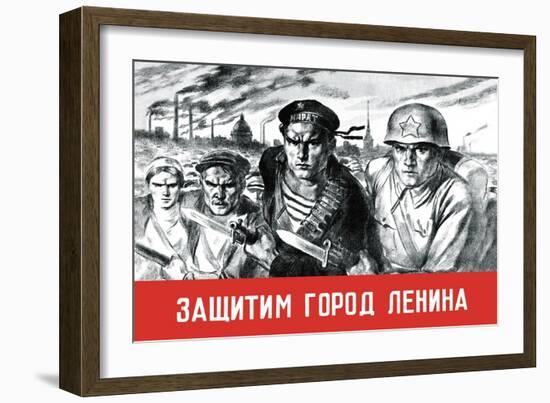 Let's Defend the Great City of Lenin-V. Serov-Framed Art Print