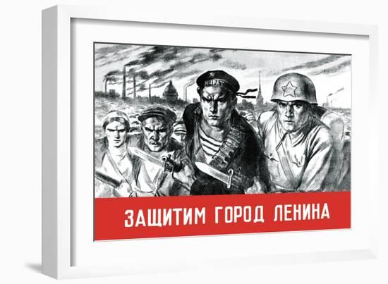 Let's Defend the Great City of Lenin-V. Serov-Framed Art Print