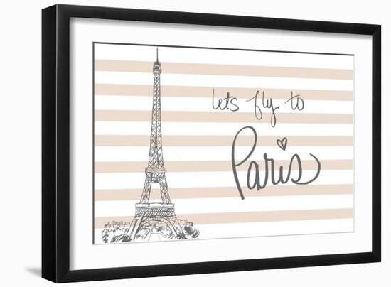 Let's Fly to Paris on Pink-Nicholas Biscardi-Framed Art Print