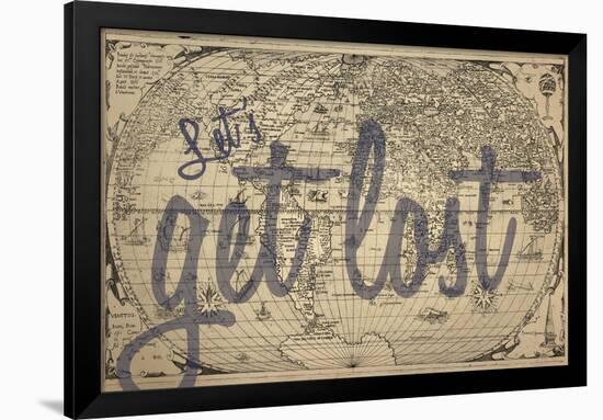 Let's Get Lost - 1562, World Map-null-Framed Giclee Print