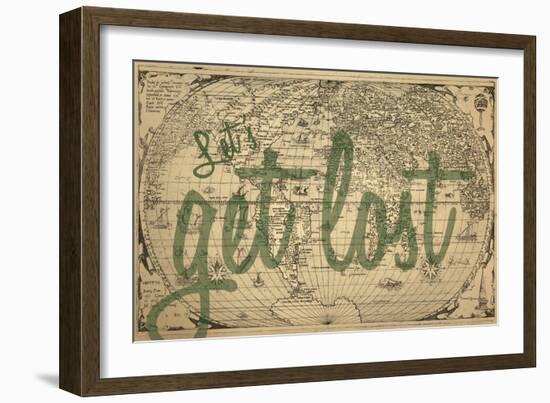 Let's Get Lost - 1562, World Map-null-Framed Giclee Print