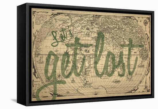 Let's Get Lost - 1562, World Map-null-Framed Stretched Canvas